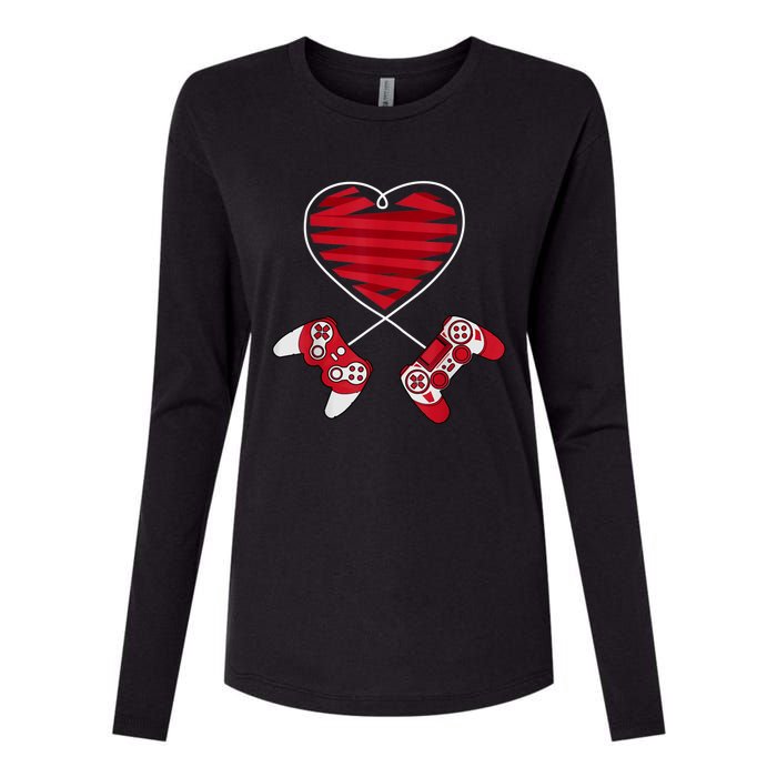 Valentines Day Gamer Shirt Controller Kids Boys Valentine Womens Cotton Relaxed Long Sleeve T-Shirt