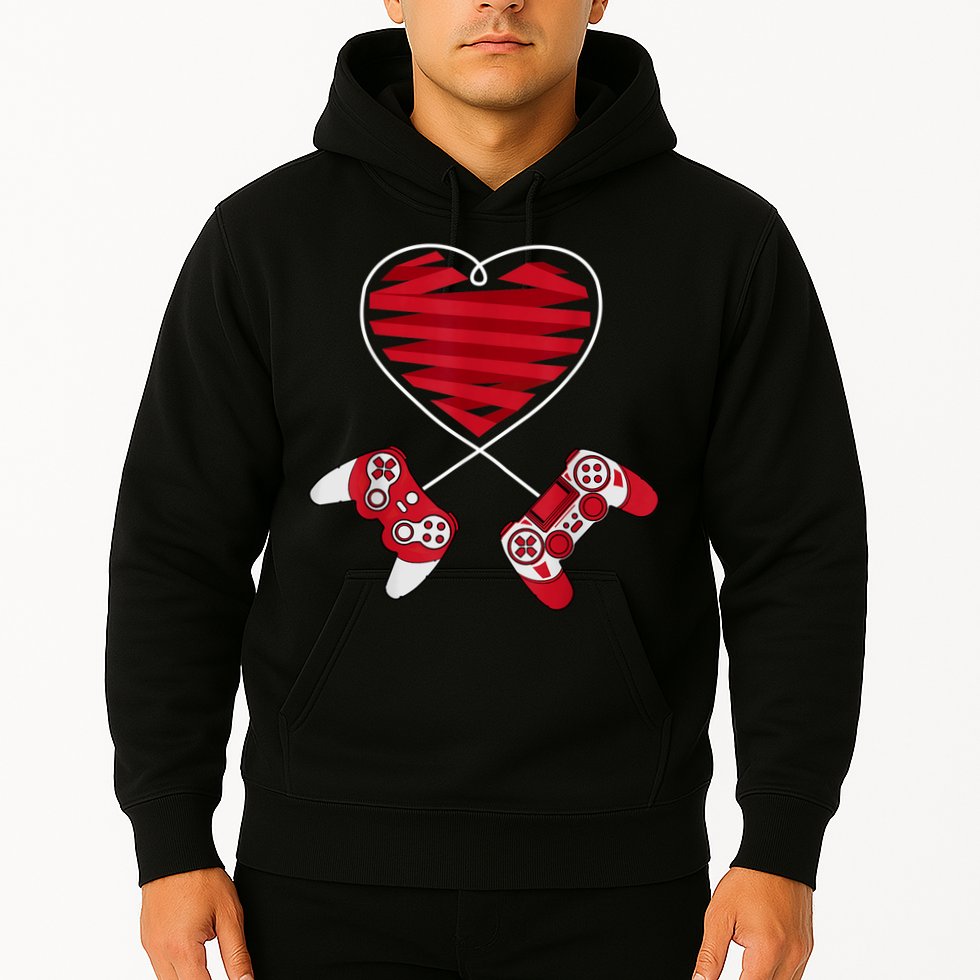 Valentines Day Gamer Shirt Controller Kids Boys Valentine Hoodie