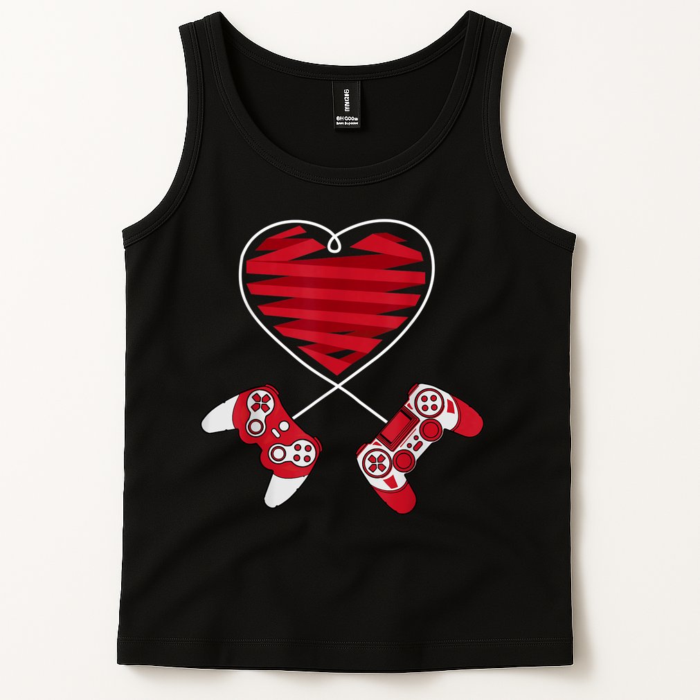 Valentines Day Gamer Shirt Controller Kids Boys Valentine Tank Top