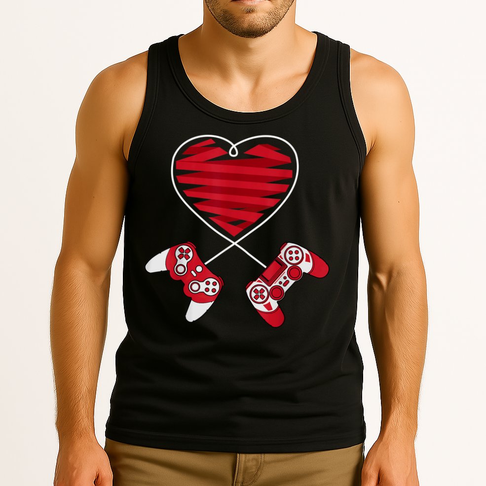 Valentines Day Gamer Shirt Controller Kids Boys Valentine Tank Top