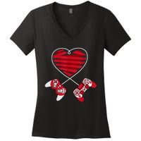 Valentines Day Gamer Shirt Controller Kids Boys Valentine Women's V-Neck T-Shirt