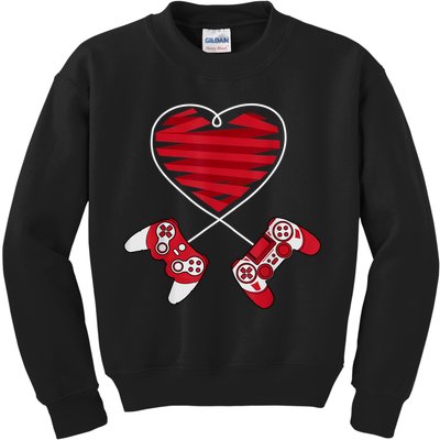 Valentines Day Gamer Shirt Controller Kids Boys Valentine Kids Sweatshirt
