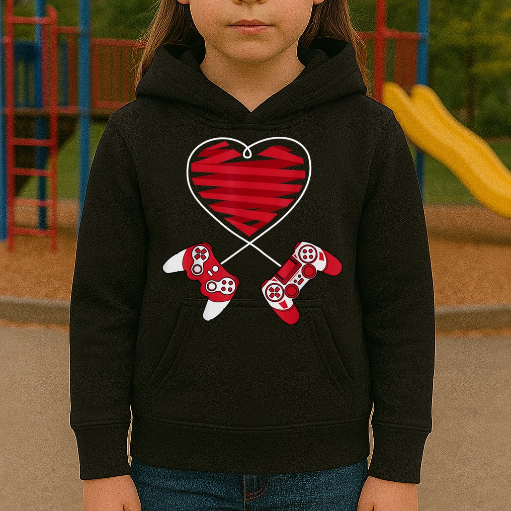 Valentines Day Gamer Shirt Controller Kids Boys Valentine Kids Hoodie