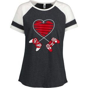 Valentines Day Gamer Shirt Controller Kids Boys Valentine Enza Ladies Jersey Colorblock Tee