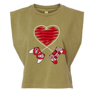 Valentines Day Gamer Shirt Controller Kids Boys Valentine Garment-Dyed Women's Muscle Tee