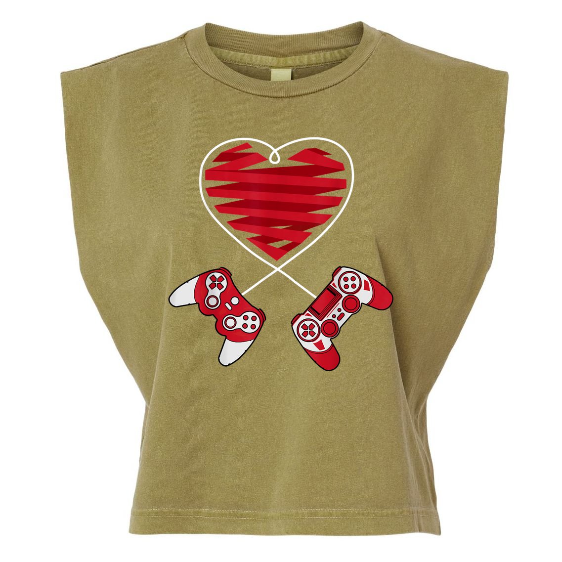 Valentines Day Gamer Shirt Controller Kids Boys Valentine Garment-Dyed Women's Muscle Tee