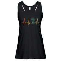 Vintage Disc Golf Retro Heartbeat Gift Disc Golf Gift Ladies Essential Flowy Tank