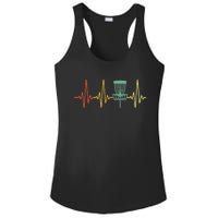 Vintage Disc Golf Retro Heartbeat Gift Disc Golf Gift Ladies PosiCharge Competitor Racerback Tank