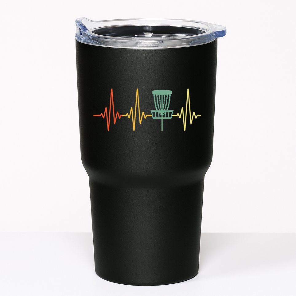 Vintage Disc Golf Retro Heartbeat Gift Disc Golf Gift Tumbler