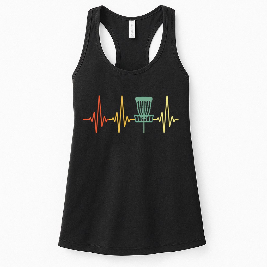 Vintage Disc Golf Retro Heartbeat Gift Disc Golf Gift Womens Tank Top