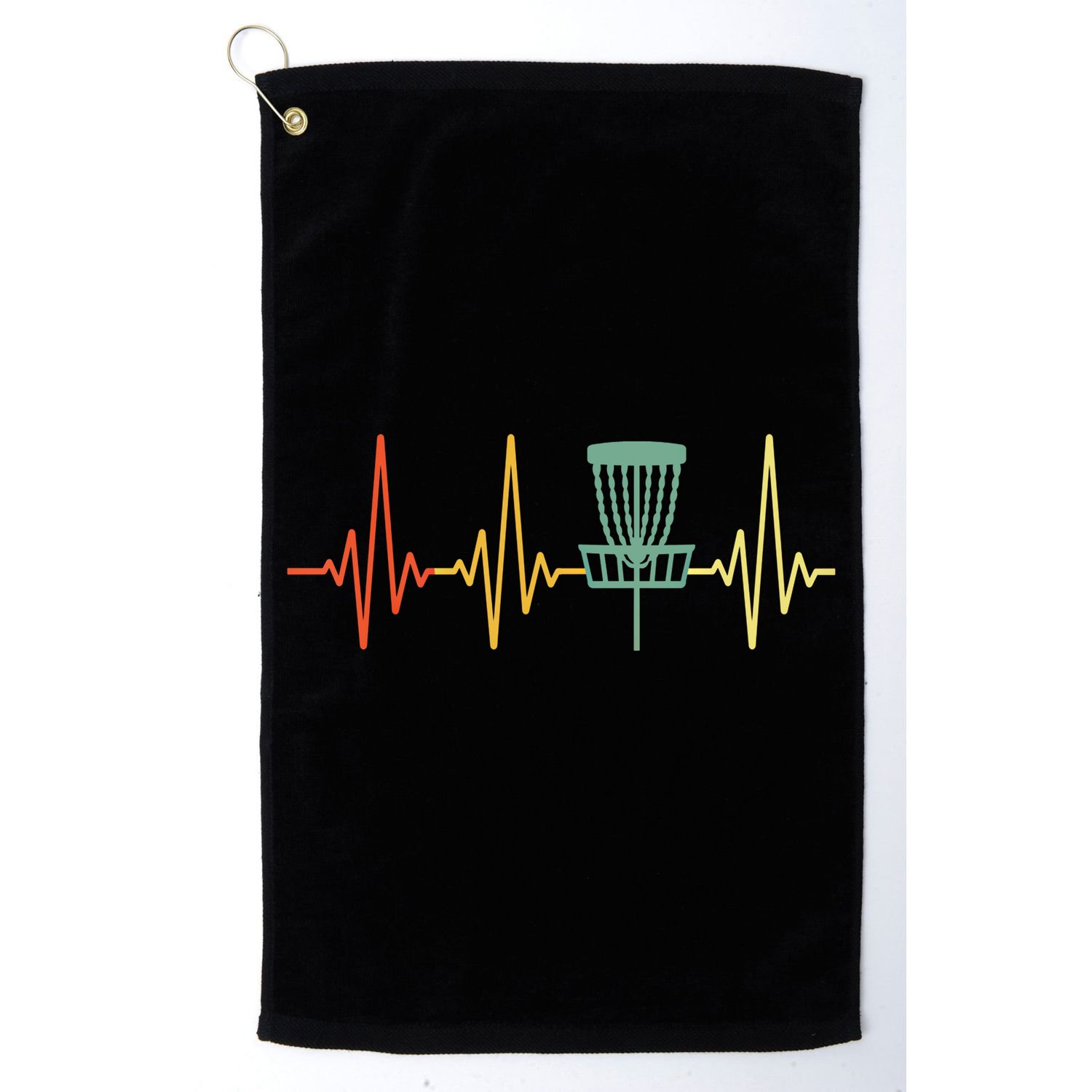Vintage Disc Golf Retro Heartbeat Gift Disc Golf Gift Golf Towel