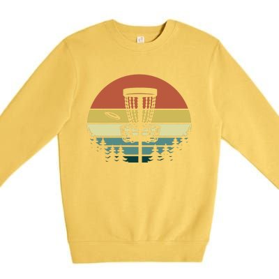 Vintage Disc Golf Frisbee Golf Golfing Basket Premium Crewneck Sweatshirt