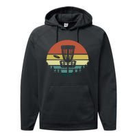 Vintage Disc Golf Frisbee Golf Golfing Basket Performance Fleece Hoodie