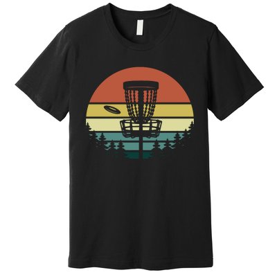 Vintage Disc Golf Frisbee Golf Golfing Basket Premium T-Shirt