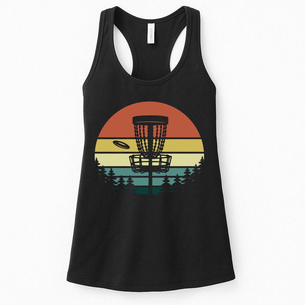 Vintage Disc Golf Frisbee Golf Golfing Basket Womens Tank Top