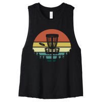 Vintage Disc Golf Frisbee Golf Golfing Basket Women's Racerback Cropped Tank