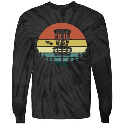 Vintage Disc Golf Frisbee Golf Golfing Basket Tie-Dye Long Sleeve Shirt