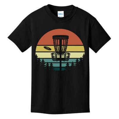 Vintage Disc Golf Frisbee Golf Golfing Basket Kids T-Shirt