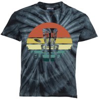 Vintage Disc Golf Frisbee Golf Golfing Basket Kids Tie-Dye T-Shirt