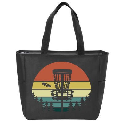 Vintage Disc Golf Frisbee Golf Golfing Basket Zip Tote Bag