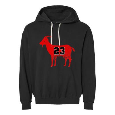 Vintage Distressed GOAT 23 Apparel Short Sleeve Garment-Dyed Fleece Hoodie