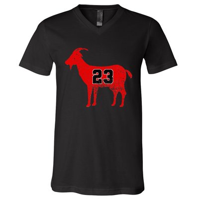 Vintage Distressed GOAT 23 Apparel Short Sleeve V-Neck T-Shirt