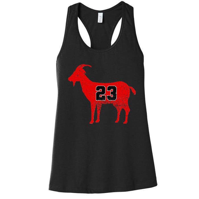 Vintage Distressed GOAT 23 Apparel Short Sleeve Women's Racerback Tank