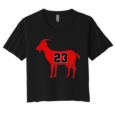 Vintage Distressed GOAT 23 Apparel Short Sleeve Women's Crop Top Tee