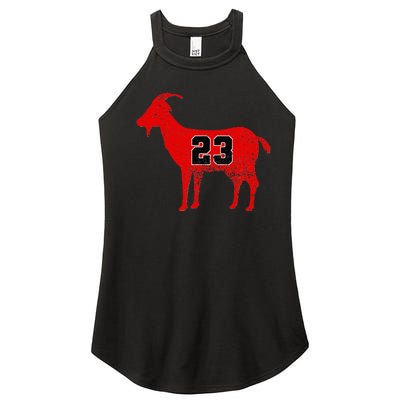 Vintage Distressed GOAT 23 Apparel Short Sleeve Women's Perfect Tri Rocker Tank