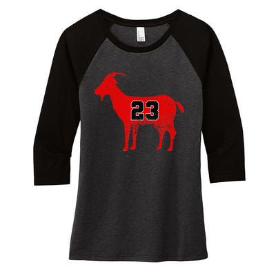 Vintage Distressed GOAT 23 Apparel Short Sleeve Women's Tri-Blend 3/4-Sleeve Raglan Shirt