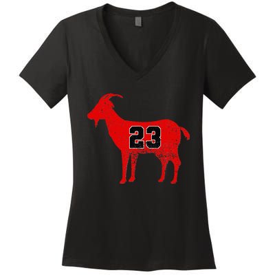 Vintage Distressed GOAT 23 Apparel Short Sleeve Women's V-Neck T-Shirt