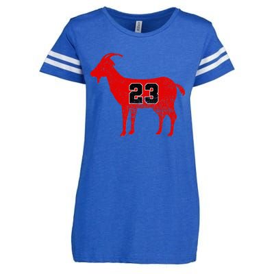 Vintage Distressed GOAT 23 Apparel Short Sleeve Enza Ladies Jersey Football T-Shirt