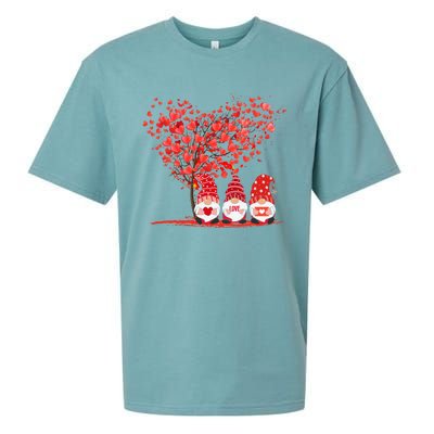 Valentines Day Gnome Love Heart Tree Gnomes Farmer Gardener Gift Sueded Cloud Jersey T-Shirt