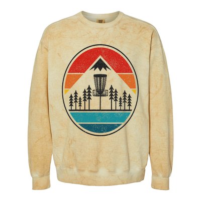 Vintage Disc Golf Frolf Retro Frisbee Disc Golfer Colorblast Crewneck Sweatshirt