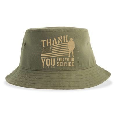 Veterans Day Gift Thank You Veterans Usa Flag Memorial Day Gift Sustainable Bucket Hat