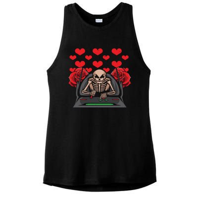 Valentine Day Gamer Skeleton Gaming Gift Ladies PosiCharge Tri-Blend Wicking Tank