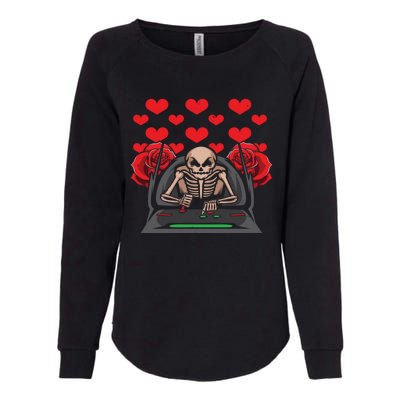 Valentine Day Gamer Skeleton Gaming Gift Womens California Wash Sweatshirt