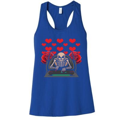 Valentine Day Gamer Skeleton Gaming Gift Women's Racerback Tank