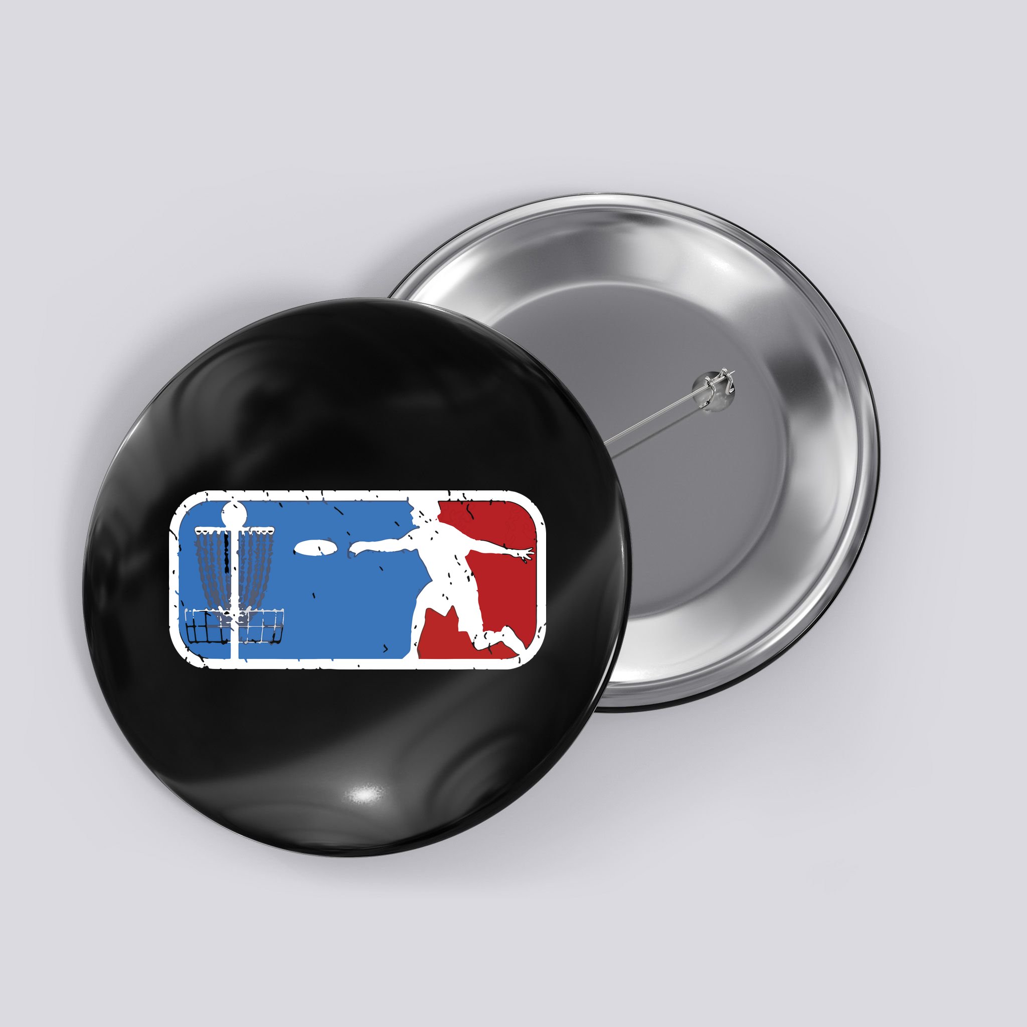 Vintage Disc Golf Graphic Basket Gifts Ultimate Frisbee Button
