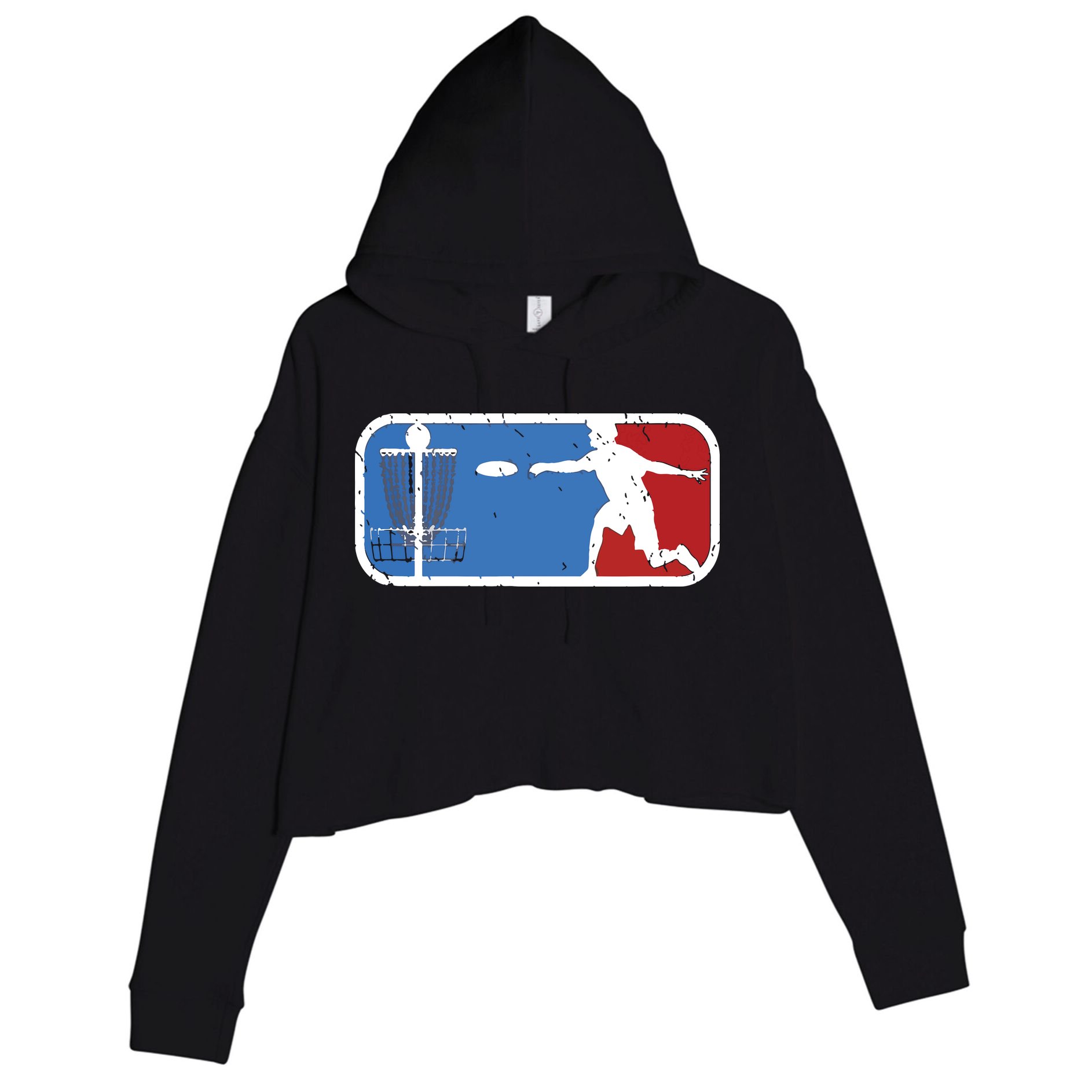 Vintage Disc Golf Graphic Basket Gifts Ultimate Frisbee Crop Fleece Hoodie