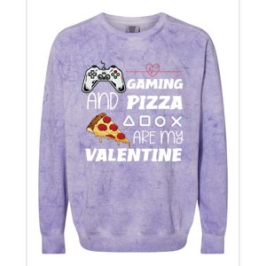 Valentines Day Gamer Funny Pizza Lover Valentine Pizza Funny Gift Colorblast Crewneck Sweatshirt