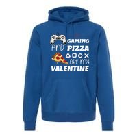 Valentines Day Gamer Funny Pizza Lover Valentine Pizza Funny Gift Premium Hoodie