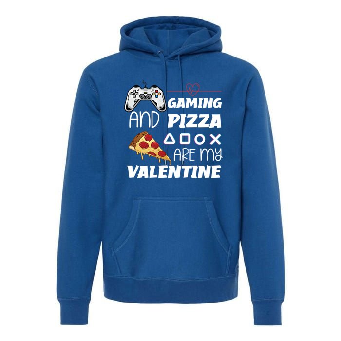 Valentines Day Gamer Funny Pizza Lover Valentine Pizza Funny Gift Premium Hoodie