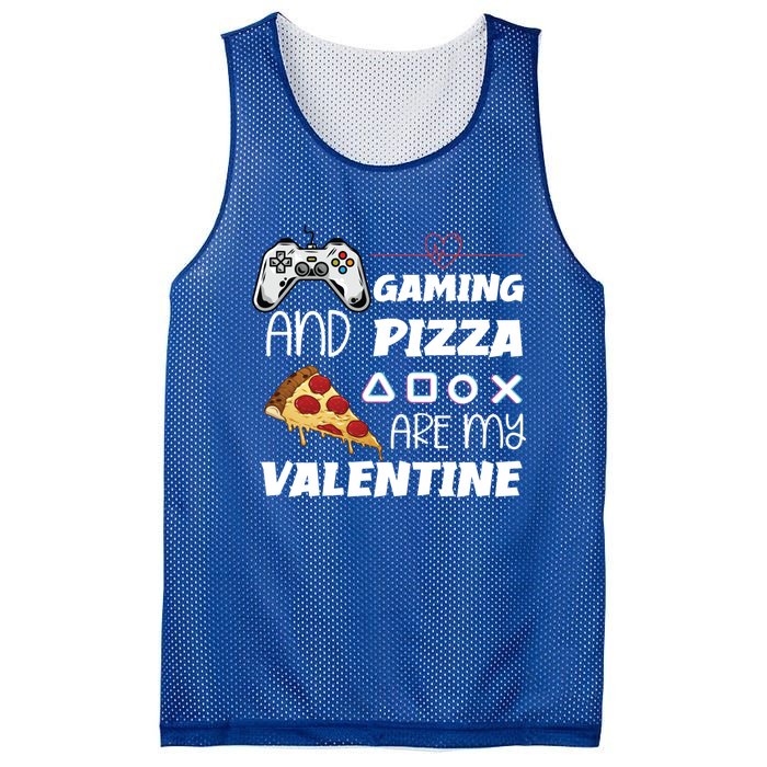 Valentines Day Gamer Funny Pizza Lover Valentine Pizza Funny Gift Mesh Reversible Basketball Jersey Tank