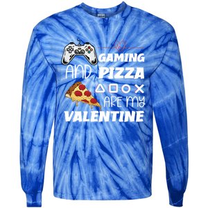 Valentines Day Gamer Funny Pizza Lover Valentine Pizza Funny Gift Tie-Dye Long Sleeve Shirt