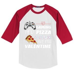 Valentines Day Gamer Funny Pizza Lover Valentine Pizza Funny Gift Kids Colorblock Raglan Jersey