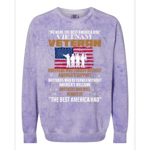 Veterans Day Gift Vietnam Veteran The Best America Had Funny Gift Colorblast Crewneck Sweatshirt