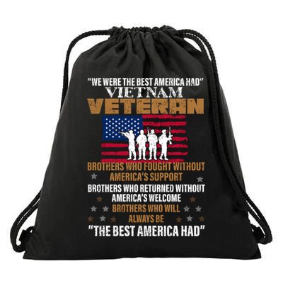 Veterans Day Gift Vietnam Veteran The Best America Had Funny Gift Drawstring Bag
