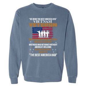 Veterans Day Gift Vietnam Veteran The Best America Had Funny Gift Garment-Dyed Sweatshirt