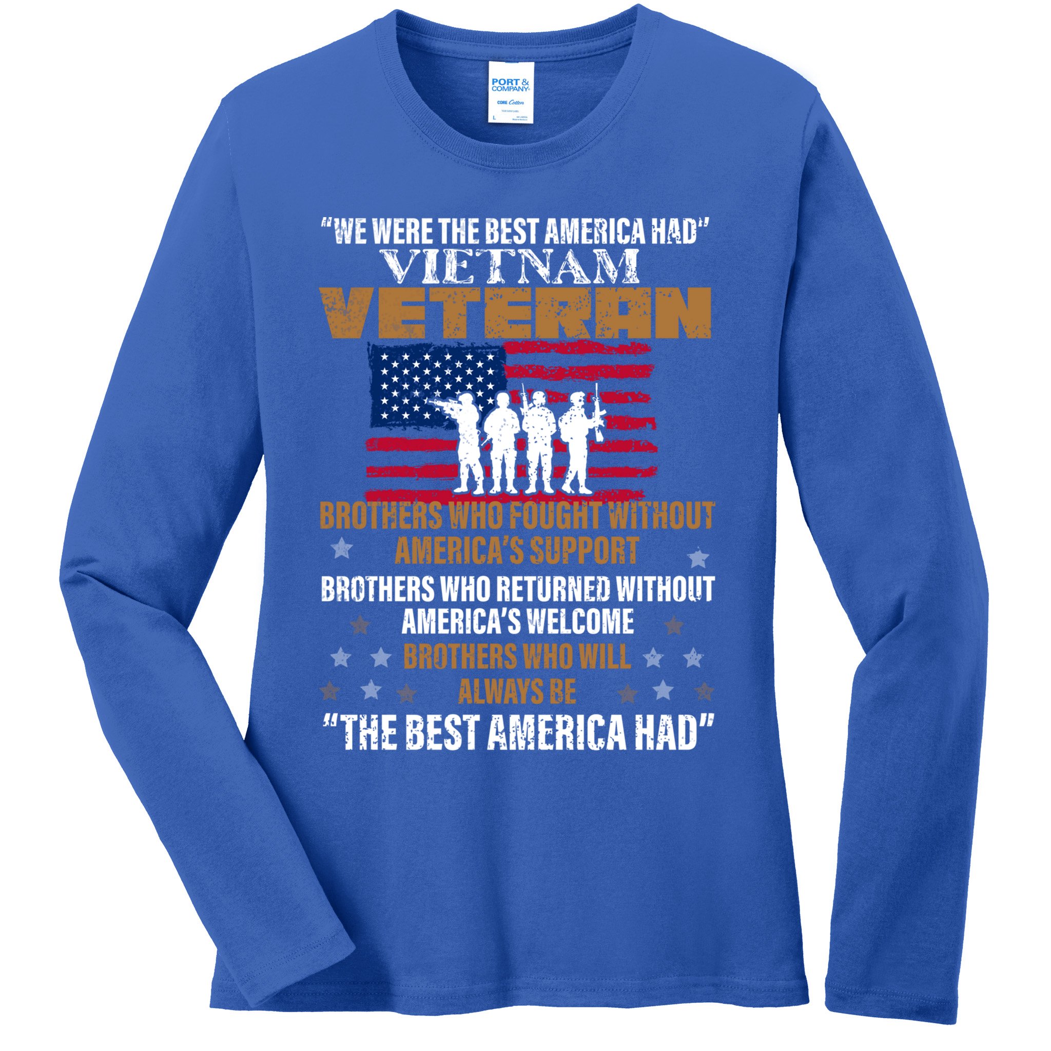 Veterans Day Gift Vietnam Veteran The Best America Had Funny Gift Ladies Long Sleeve Shirt
